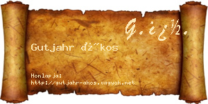Gutjahr Ákos névjegykártya